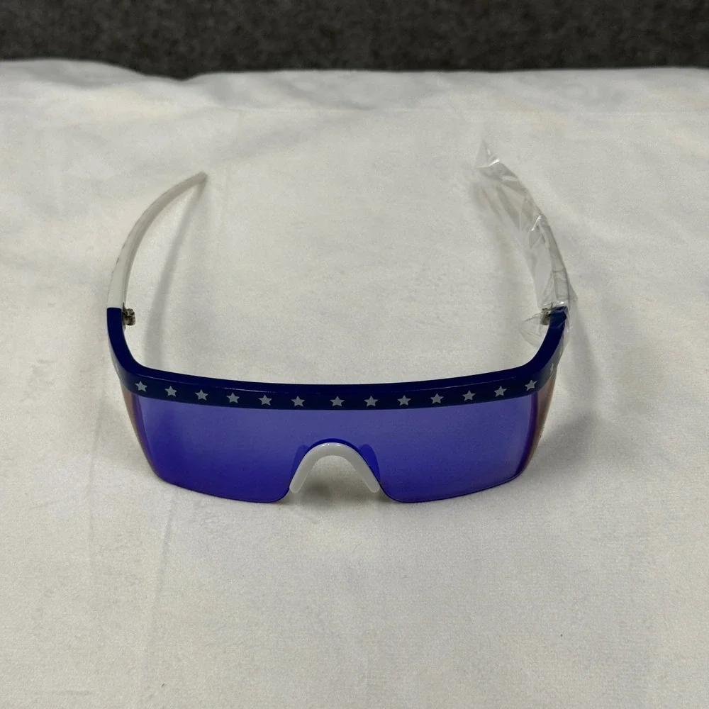 Tipsy Elves Patriotic USA Stars and Stripes Shield Sunglasses Blue Mirrored Lens